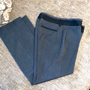 Dark gray with black waist editor pant